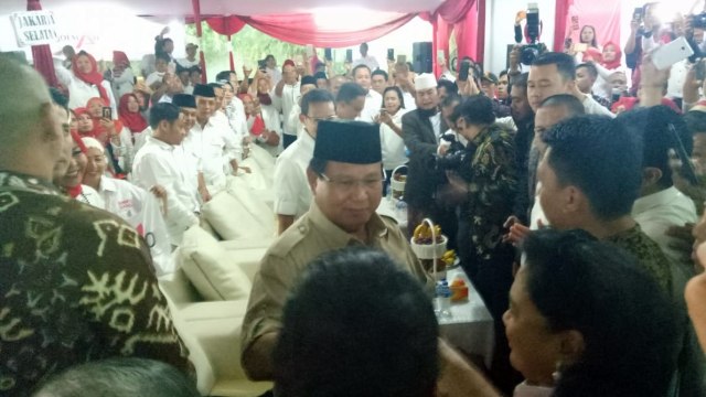 Prabowo di Acara Peresmian Sekretariat Rumah Djoeang. (Foto: Rian/kumparan)