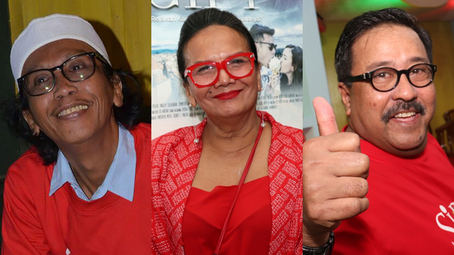Rano Karno, Christine Hakim, dan Mandra. (Foto: Munady Widjaja; Giovanni/ Kumparan)