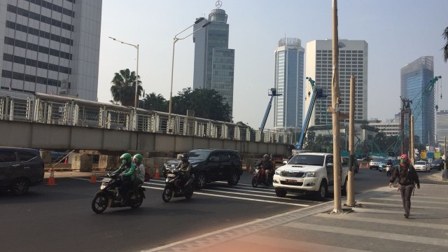 Kenampakan Patung HI Setelah JPO Dicabut (31/7). (Foto: Yuana Fatwallah/kumparan)