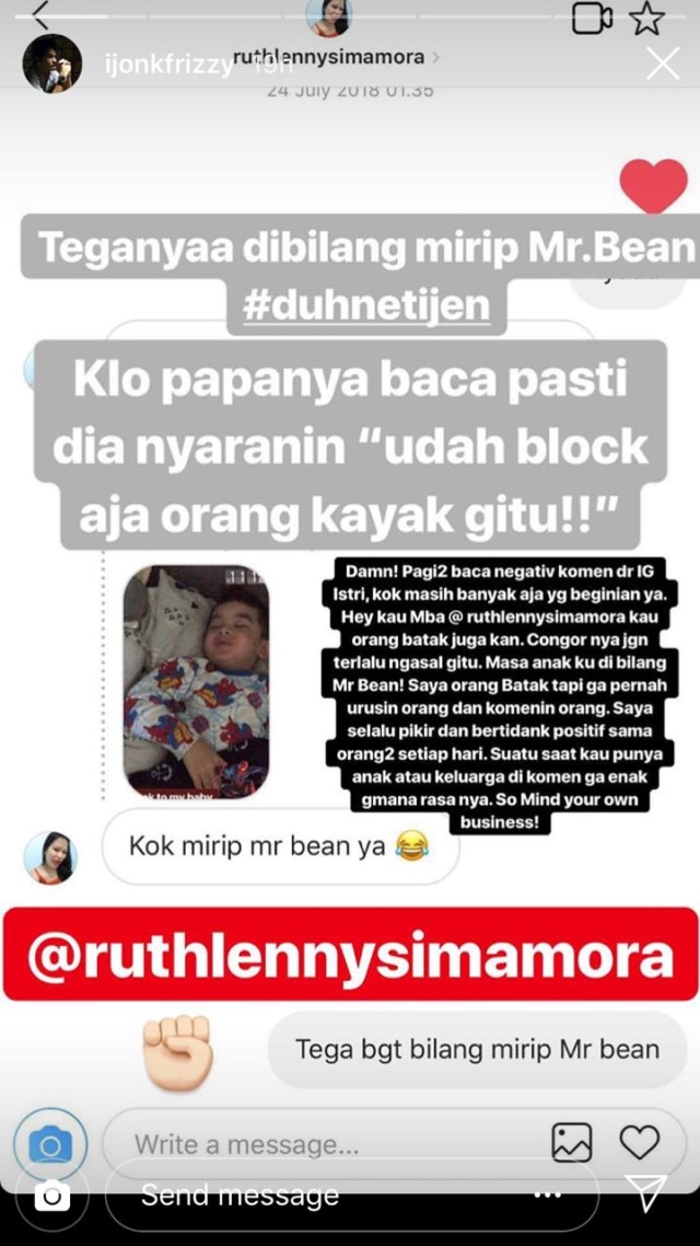 Screenshot Instagram Story Jonathan Frizzy (Foto: Instagram @ijonkfrizzy)