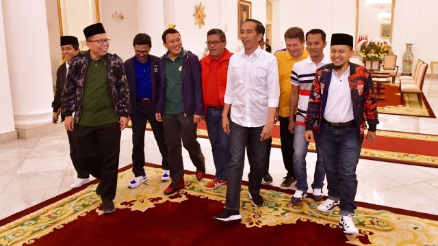Jokowi dan Sekjen Parpol Koalisi di Istana Bogor  (Foto: Agus Suparto /Presidential Palace)