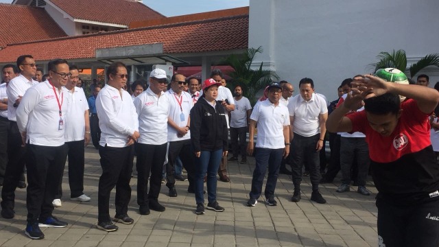 Menko PMK, Puan Maharani membuka secara peresmian Pameran Seni Koleksi Istana Kepresidenan RI di Galeri Nasional Indonesia, Jumat (3/8) (Foto: Raga Imam/kumparan)