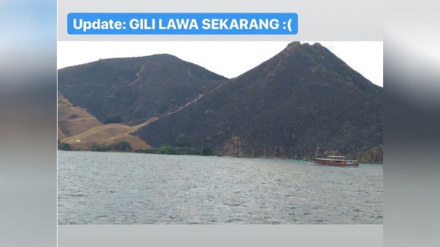 Kondisi di Gili Lawa, Nusa Tenggara Timur usai terjadi kebakaran (2/8). (Foto: Twitter @putuprad)