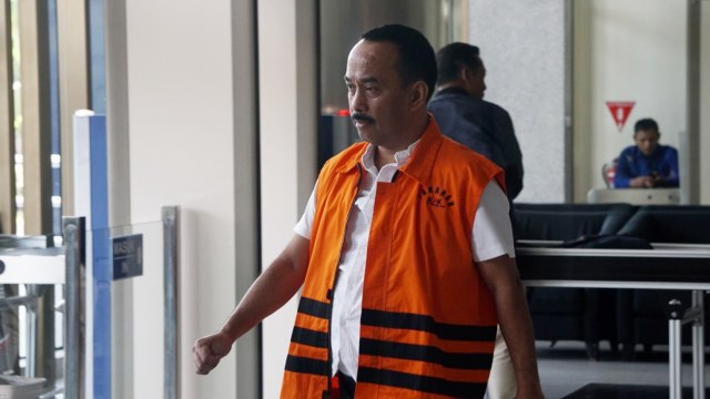 Wali Kota Blitar, Samanhudi Anwar, saat berada di KPK, Jumat (3/8). Foto: Fanny Kusumawardhani/kumparan