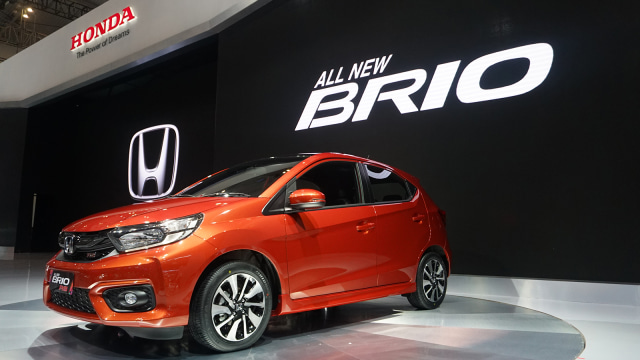 Mobil All New Brio pada pameran GIIAS 2018 di ICE, BSD, Tangerang, Jumat (3/8). (Foto: Aditia Noviansyah/kumparan)