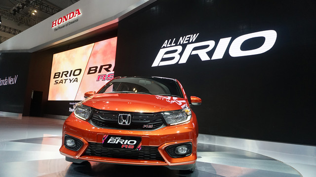 Mobil All New Brio pada pameran GIIAS 2018 di ICE, BSD, Tangerang, Jumat (3/8). (Foto: Aditia Noviansyah/kumparan)