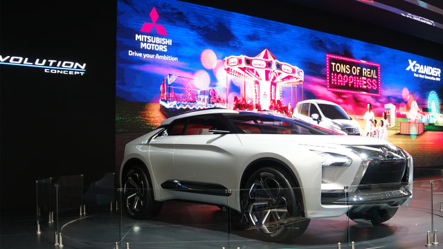 Mobil Mitsubishi e-Evolution consept pada pamera GIIAS 2018 di ICE, BSD, Tangerang, Jumat (4/8). (Foto: Aditia Noviansyah/kumparan)