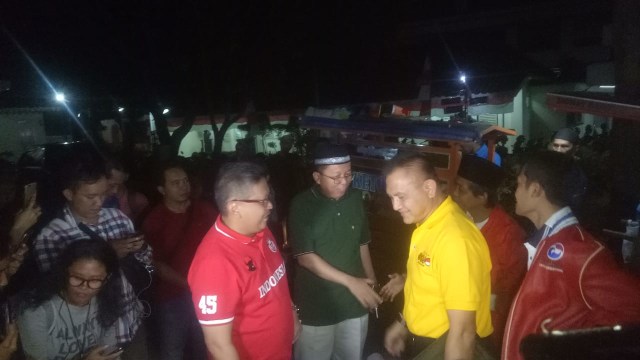 Sejumlah sekjen parpol koalisi pendukung Jokowi gelar pertemuan di Gedung Juang 45, Jakarta Pusat (Foto: Adhim Mugni/kumparan)