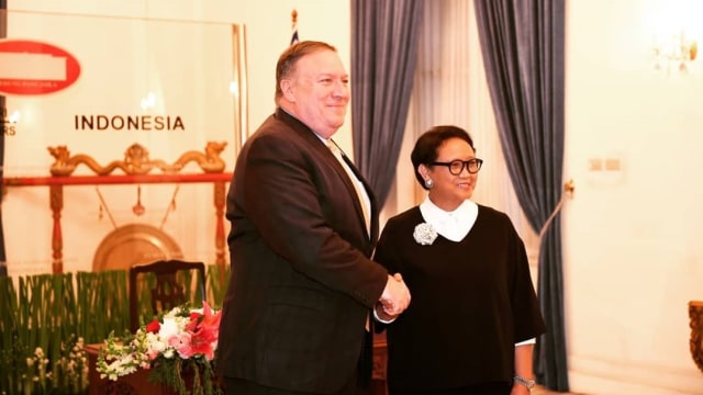Menlu Retno LP Marsudi Terima Menlu AS Mike Pompeo di Gedung Pancasila (Foto: Ig @kemlu_ri)