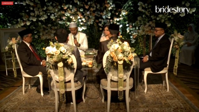 Suasana pernikahan Tasya Kamila. (Foto: Live Facebook/Bridestory Indonesia)