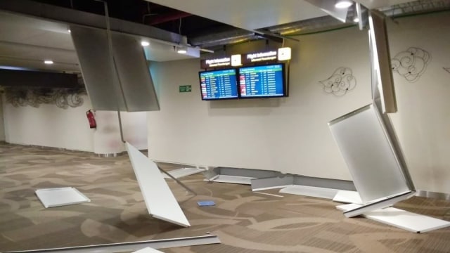 Kerusakan di bandara Ngurah Rai Bali (5/8). (Foto: Dok. Istimewa)