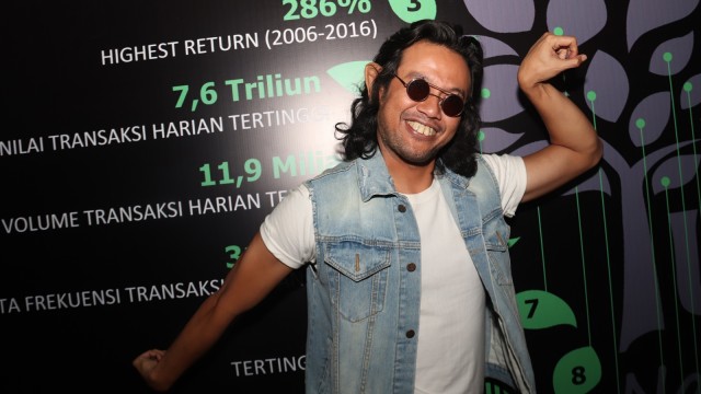 Dwi Sasono "Ali Oncom", pemain film DOA di peluncuran saham MD Pictures, BEI, Jakarta, Selasa (7/8). (Foto: Munady Widjaja)