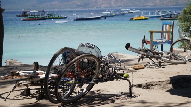 Kondisi Gili Trawangan setelah gempa, Selasa (7/8). (Foto: Jamal Ramadhan/kumparan)