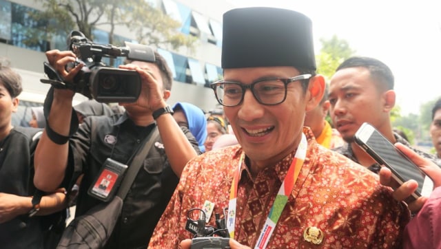 Sandiaga Uno di Balai Kota, Kamis (9/8/2018). (Foto: Nugroho Sejati/kumparan)