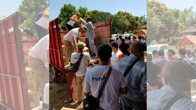 com-Mandiri Peduli Gempa Lombok (Foto: Mandiri)