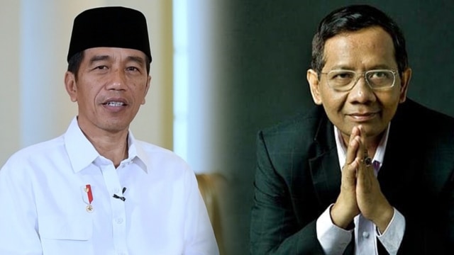 Joko Widodo dan Mahfud MD. (Foto: Dok. Biro Pers Setpres dan kai.or.id)
