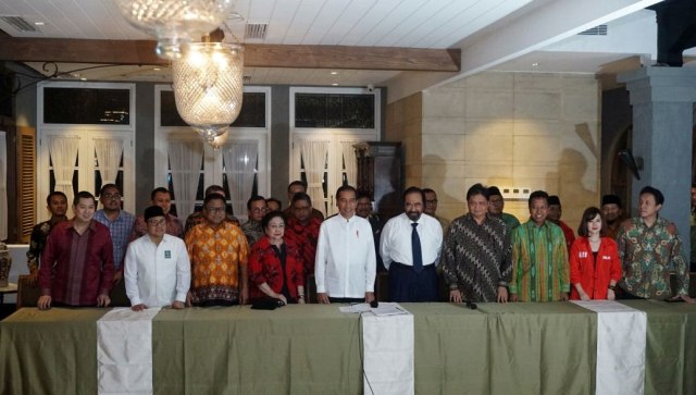 Deklarasi pencalonan Jokowi-Ma'ruf Amin sebagai capres-cawapres 2019 di Plataran Menteng, Kamis (9/8). (Foto: Nugroho Sejati/kumparan)