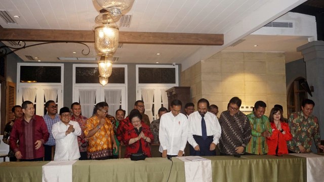 Jokowi Umumkan Nama Cawapres Bersama Ketum dan Sekjen Parpol Pendukung (Foto: Yudhistira Amsal/kumparan)
