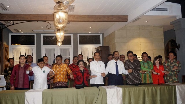 Jokowi Umumkan Nama Cawapres Bersama Ketum dan Sekjen Parpol Pendukung (Foto: Yudhistira Amsal/kumparan)