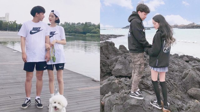 Couple Look di Korea Selatan nuansa monokrom (Foto: dok. Instagram/@jj_vely_0916)