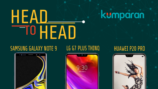 Samsung Galaxy Note 7 vs LG G7 Plus vs Huawei P20 Pro. (Foto: Jofie Yordan/kumparan)