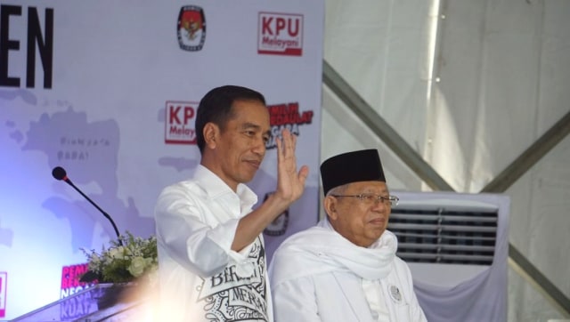 Suasana pendaftaran Jokowi dan Ma'ruf Amin sebagai capres-cawapres 2019 di kantor KPU, Jakarta, Jumat (10/8/2018). (Foto: Nugroho Sejati/kumparan)