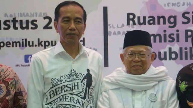 Suasana pendaftaran Jokowi dan Ma'ruf Amin sebagai capres-cawapres 2019 di kantor KPU, Jakarta, Jumat (10/8/2018). (Foto: Nugroho Sejati/kumparan)
