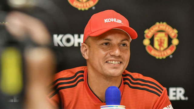 Wes Brown dalam acara perkenalan sponsor baru United, Kohler, di Jakarta (Foto: Dok. Humas Man. United dan Kohler)
