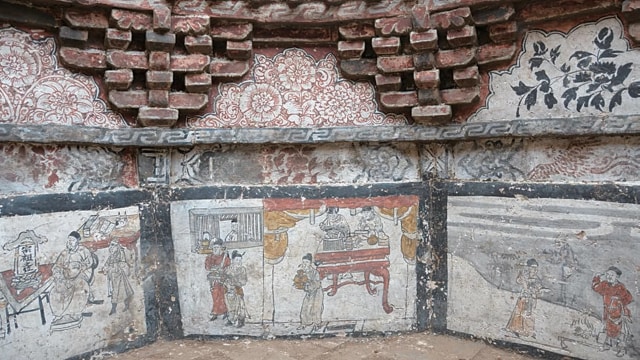 Mural di makam kuno bangsa Mongol. (Foto: Chinese Cultural Relics)