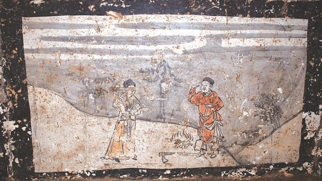 Mural di makam kuno bangsa Mongol. (Foto: Chinese Cultural Relics)