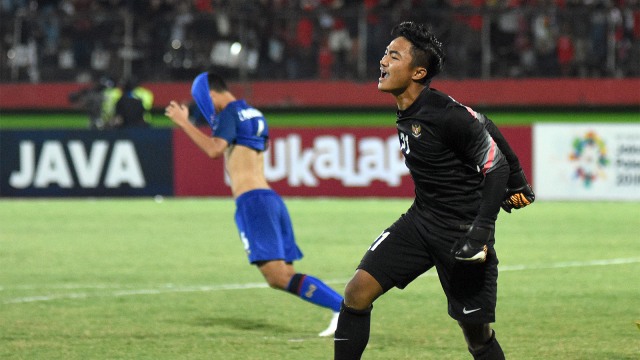 Indonesia menjadi juara Piala AFF U-16 usai menang atas Thailand melalui adu pinalti dengan skor 5-4 (1-1) di Stadion Gelora Delta Sidoarjo, Jawa Timur, Sabtu (11/8/2018). (Foto: Antara/M Risyal Hidayat)
