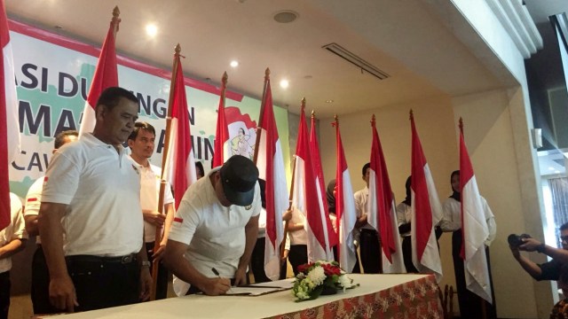 Penandatanganan dukungan Jokowi-Maruf dari #Cakra19 (12/8). (Foto: Mirsan/kumparan)