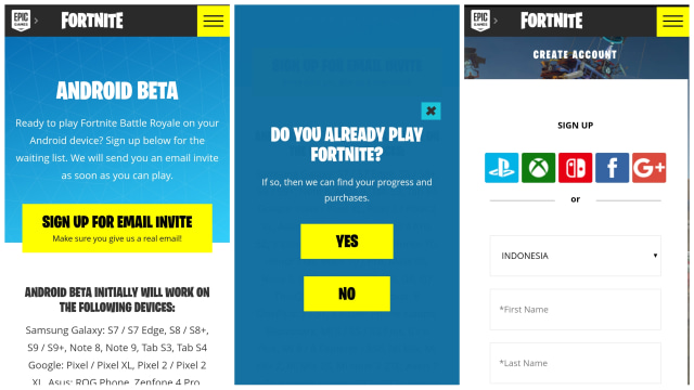 Tahapan instal Fortnite di Android. (Foto: Bianda Ludwianto/kumparan)