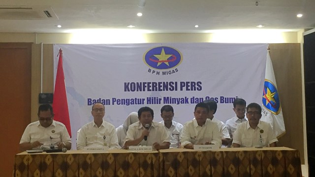Konfrensi pers BPH Migas, Telkom dan Pertamina sepakat untuk digitalisasi nozzle SPBU (Foto: Selfy Sandra Momongan/kumparan)