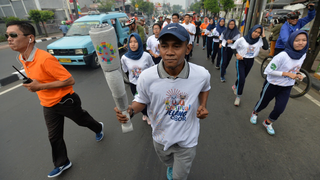 Obor Asian Games 2018. (Foto: Antara Foto/Widodo S Jusuf)