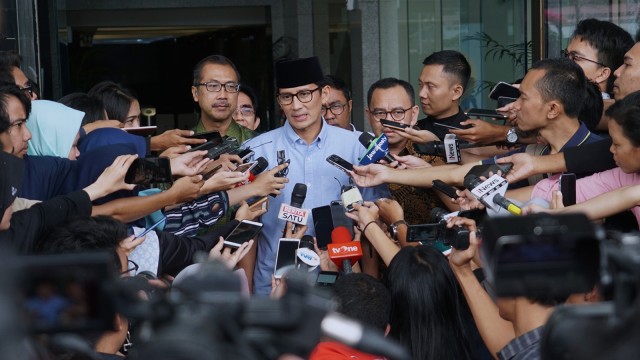 Laporan LHKPN Sandiaga Uno di KPK, Selasa (14/8). (Foto: Fanny Kusumawardhani/kumparan)
