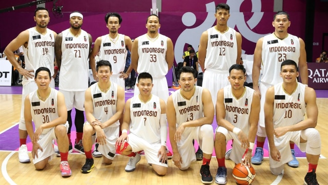 Timnas Basket Indonesia di Asian Games 2018. (Foto: ANTARA/INASGOC/Rocky Padila)