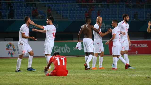 Laga Indonesia vs Palestina di Stadion Patriot, Bekasi, Rabu (15/8). (Foto: Fanny Kusumawardhani/kumparan)