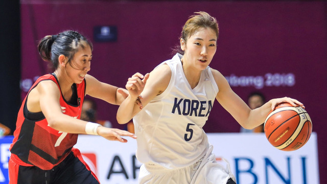 Park Hyejin, pemain Unifikasi Korea di ajang Asian Games 2018.
 (Foto: Antara/ Rocky Padila)