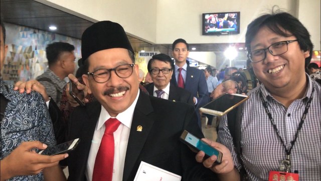 Wakil Ketua Umum MUI Zainud Tauhid Sa’adi di Gedung DPR, Kamis (16/8/18). Foto: Rafyq Panjaitan/kumparan