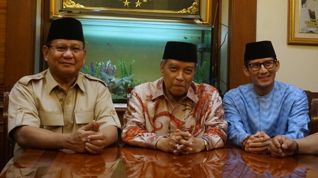 Prabowo Subianto dan Sandiaga Uno berkunjung ke PBNU, Kamis (16/8/2018). (Foto: Fanny Kusumawardhani/kumparan)