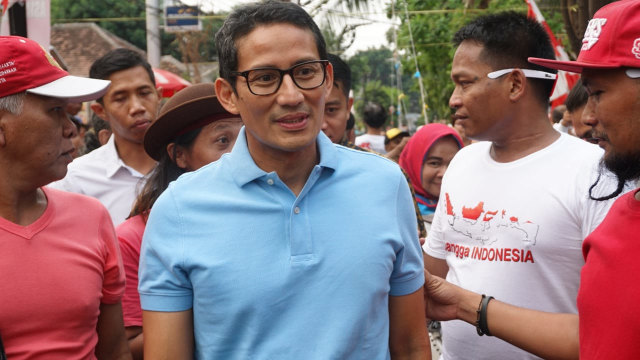 Sandiaga uno di jalan jaksa.  (Foto: Jamal Ramadhan/kumparan)