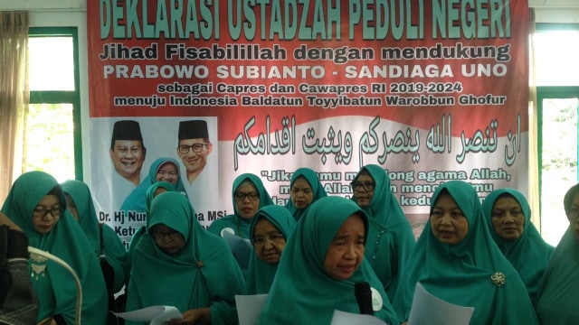 Deklarasi Prabowo Sandi oleh Ustazah Peduli Negeri. (Foto: Dok. Istimewa)