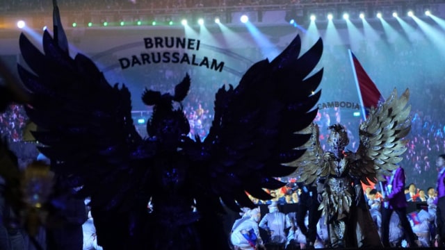 Defile kontingen pada pembukaan Asian Games 2018. (Foto: Nugroho Sejati/kumparan)