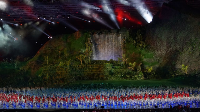 Opening ceremony asian games 2018. (Foto: Fanny Kusumawardhani/kumparan)