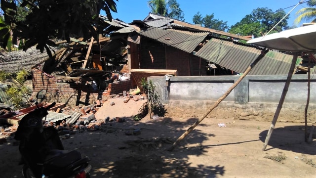 Dampak gempa susulan di Lombok.  (Foto: Dok. BNPB)