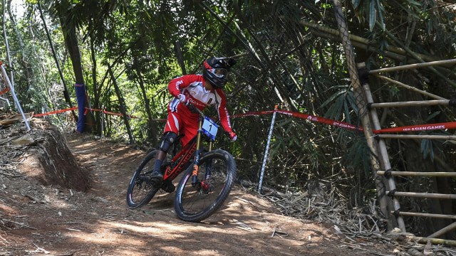 Atlet balap sepeda Indonesia, Khoiful Mukhib. (Foto: Wisnu Novianto/Antara)