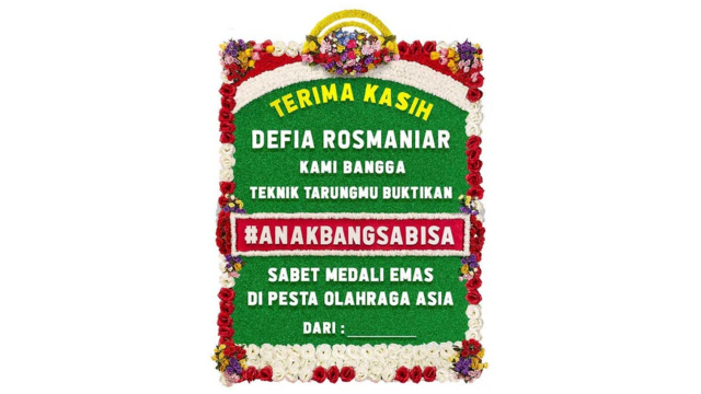 Karangan bunga Go-Jek untuk atlet Asian Games. (Foto: Screenshot Aplikasi Go-Jek)