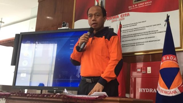 Sutopo konpers update gempa di Lombok (Foto: Rafyq Panjaitan/kumparan)