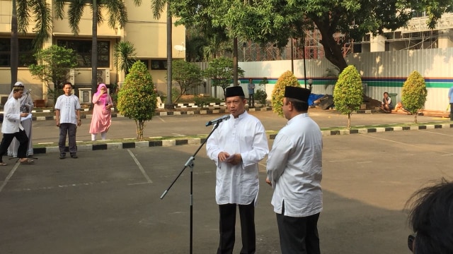 Suasana saat Kapolri dan Wakapolri berikan hewan kurban di Mabes Polri, Rabu (22/8/18). (Foto: Raga Imam/kumparan)